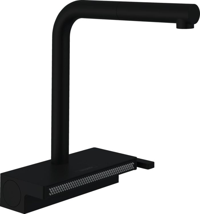 Змішувач для кухні Hansgrohe Aquno Select M81, довж.виливу - 210мм, поворотний, витяжний, 1 важіль, чорний матовий