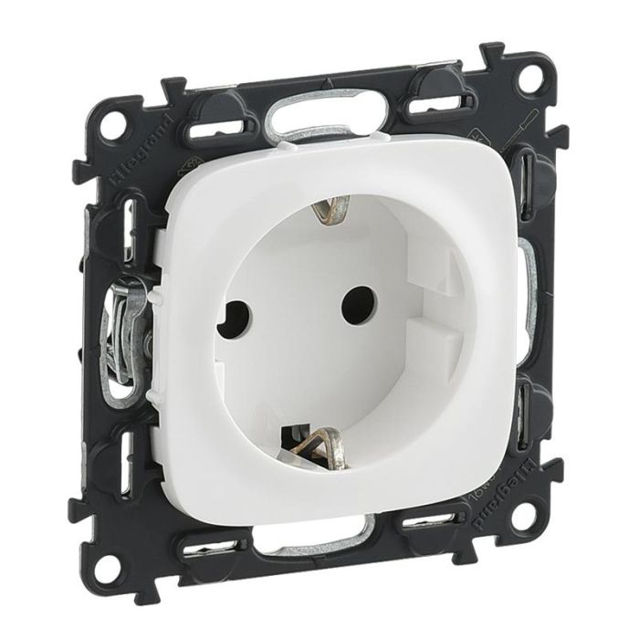 Розетка зі шторками Schuko Legrand Valena ALLURE, 16А, 250V, автоматичні клеми, білий
