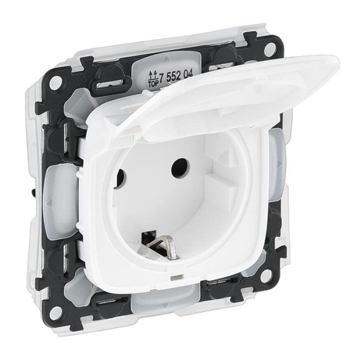 Розетка 2К+З зі шторками Legrand Valena ALLURE, IP44, білий,