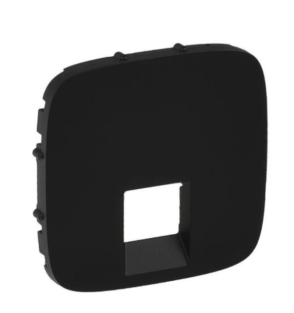 Лицьова панель подвійної розетки RJ11/RJ45 Legrand Valena ALLURE, IN*MATIC, антрацит