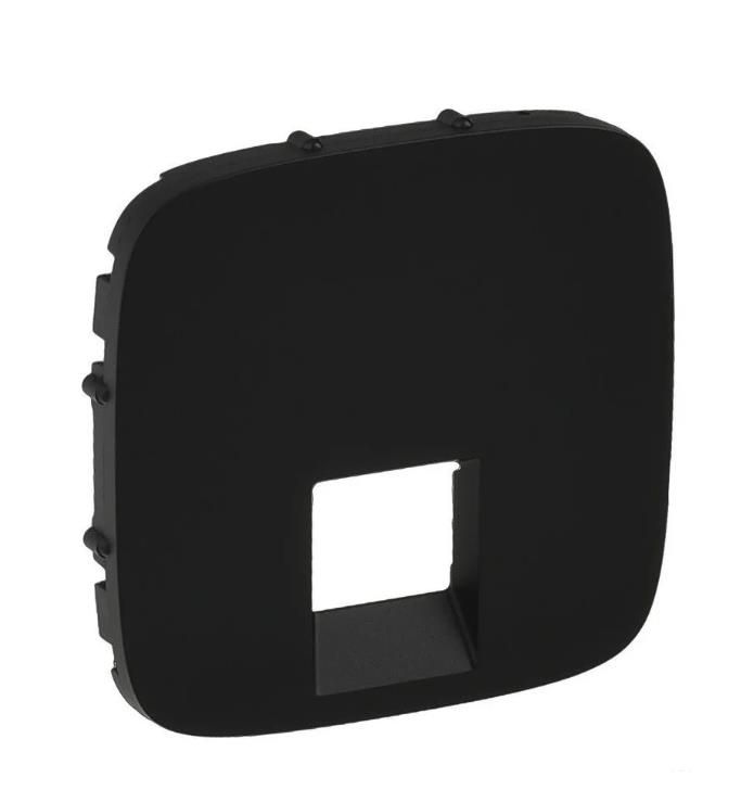 Лицьова панель подвійної розетки RJ11/RJ45 Legrand Valena ALLURE, IN*MATIC, антрацит
