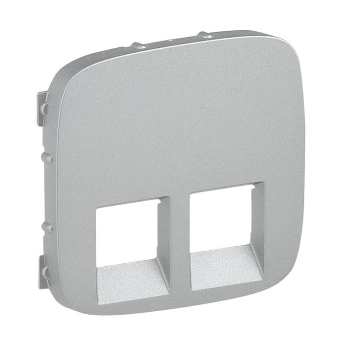 Лицьова панель розетки RJ11/RJ45 Legrand Valena ALLURE, IN*MATIC, алюміній