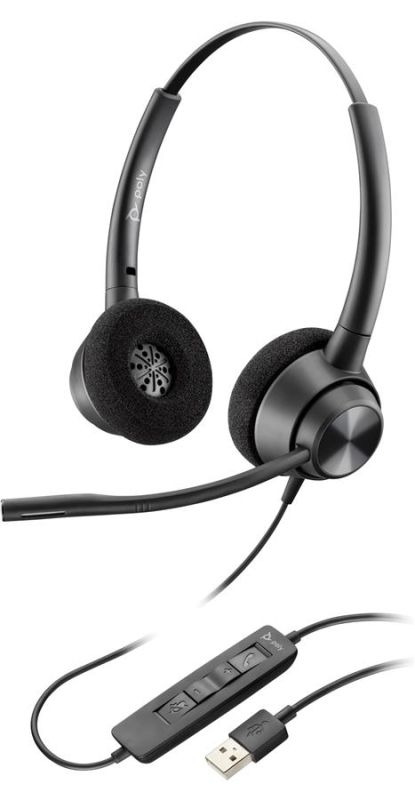 Гарнітура Комп`ютерна стерео On-ear Poly EncorePro 320, USB-A, всеспрямований, чорний