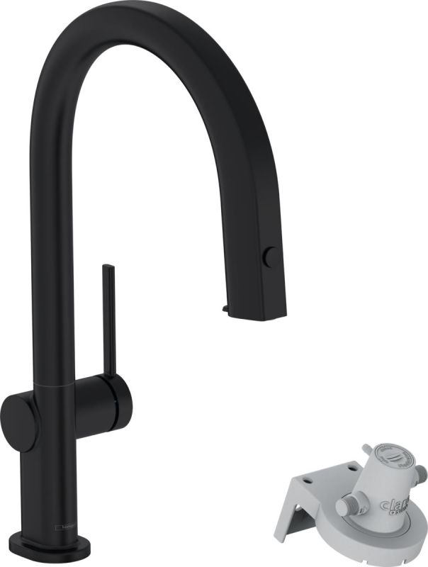 Змішувач для кухні Hansgrohe  Aqittura M91, довж.виливу - 240мм, витяжний, 1важіль, FilterSystem 210, чорний матовий
