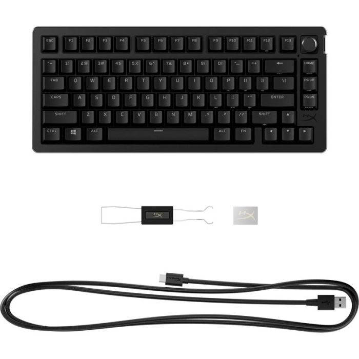 Клавіатура механічна HyperX Alloy Rise 75key, Red, USB-A, EN/UA, RGB, чорний
