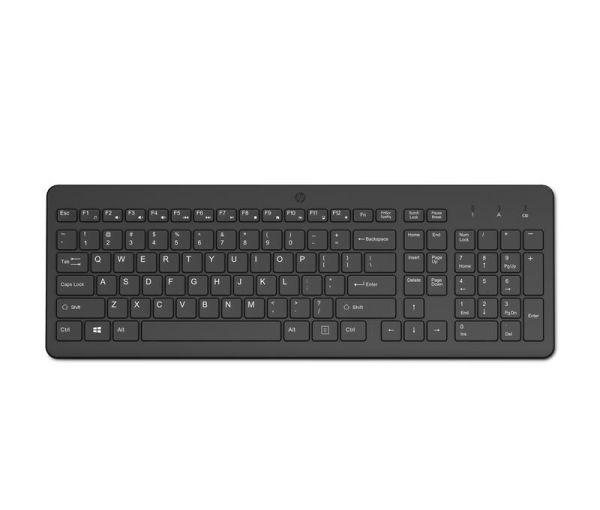Клавіатура мембранна HP 220, 104key, WL, EN/UK, чорний