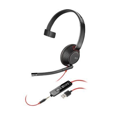 Гарнітура комп'ютерна моно On-ear Poly Blackwire 5210, USB-A, 3.5 мм, всеспрямований, чорний