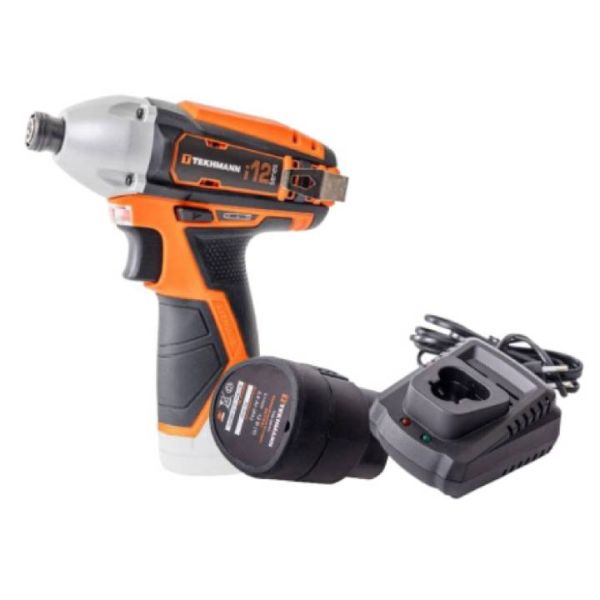 Гвинтоверт ударний акумуляторний Tekhmann TCD-90/i12 KIT 12В АКБ 1х2А·год 90Нм 2500об/хв 0.8кг