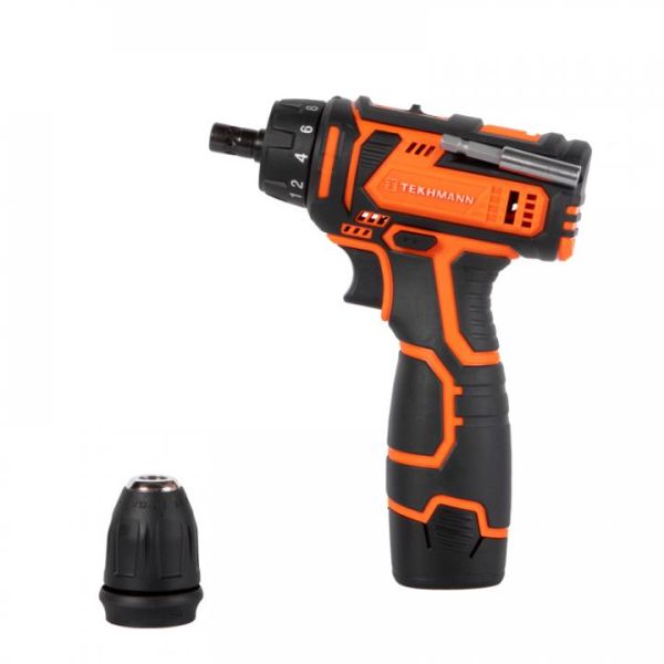 Шурупокрут-дриль акумуляторний Tekhmann TCD-12 S2 BS Kit 12В 2х2А·год 30Нм 0-400·1400об/хв кейс