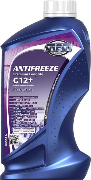 Антифриз MPM Premium Longlife G-12+ концентрат червоний -80°C 1л (86001A)