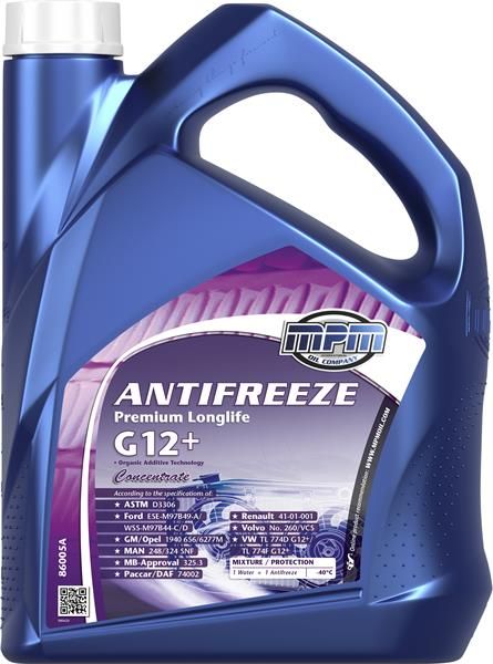 Антифриз MPM Premium Longlife G-12+ концентрат червоний -80°C 5л (86005A)
