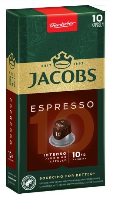 Кава Jacobs  капсули, Espresso Intenso, купаж арабіка/робуста, 10шт, Nespresso