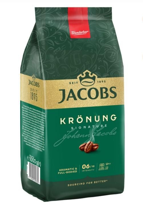 Кава Jacobs зерна, 1000г, Kronung , купаж арабіка/робуста