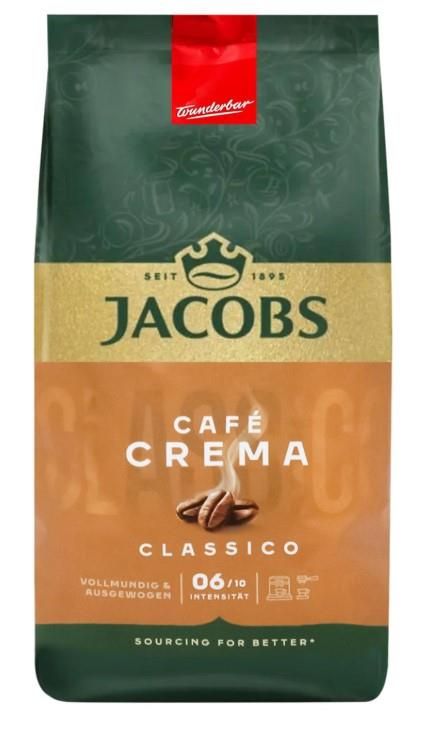Кава Jacobs зерна, 1000г, Crema Classico, купаж арабіка/робуста