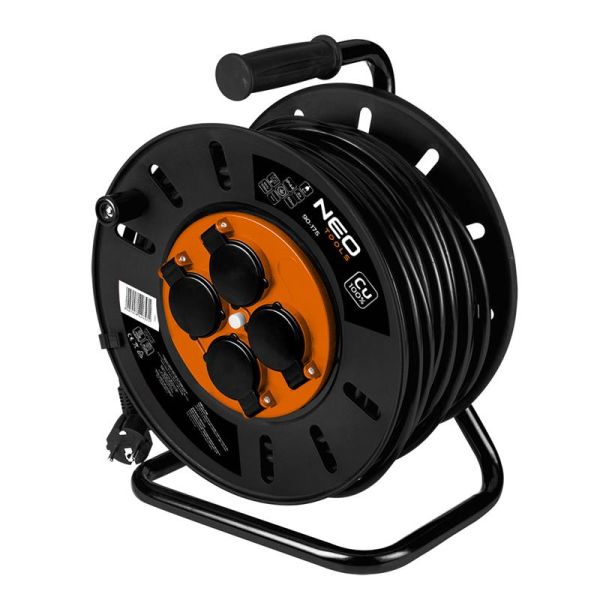 Подовжувач мережевий Neo Tools 16А 50м, 3х2.5мм2 Тип E/F на котушці IP20