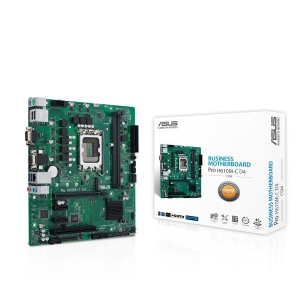 Материнcька плата ASUS PRO H610M-C D4-CSM s1700 H610 2xDDR4 M.2 HDMI D-Sub mATX
