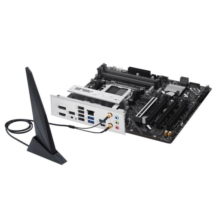 Материнcька плата ASUS B850M MAX GAMING WIFI sAM5 B850 4xDDR5 M.2 HDMI DP Wi-Fi BT mATX