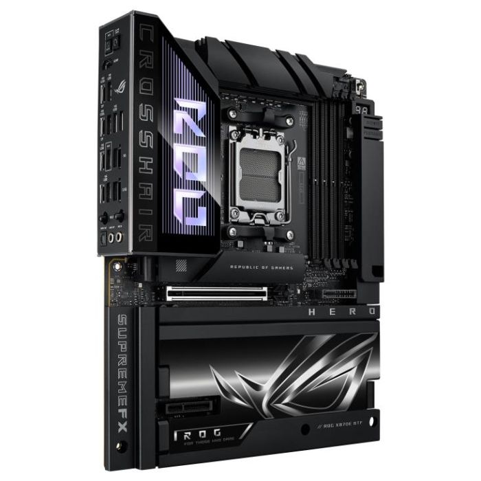 Материнcька плата ASUS ROG CROSSHAIR X870E HERO BTF sAM5 X870E 4xDDR5 M.2 HDMI Wi-Fi BT ATX приховане підключення роз'ємів