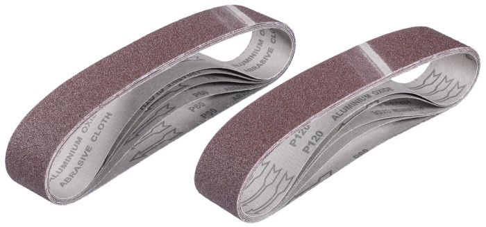 Стрічка шліфувальна Einhell KWB, 50х686мм, 2хК60, 2хК80, 1хК120, для точила Einhell US 240/350, 5шт