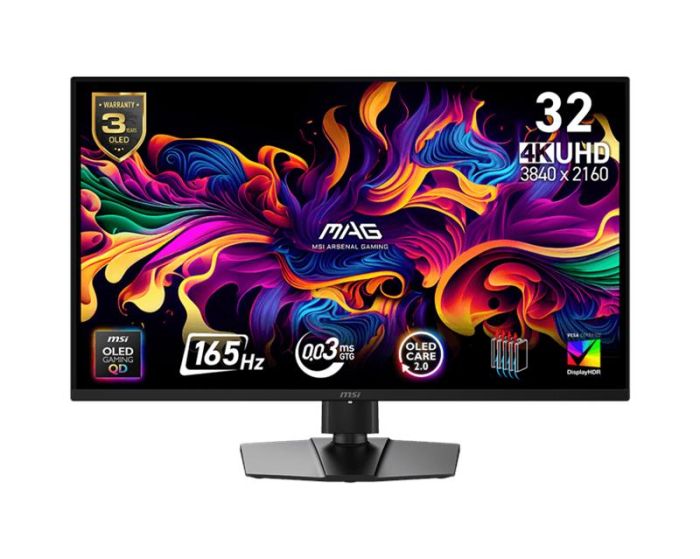 Монітор MSI 31.5" MAG 322UP-E16 2xHDMI, DP, USB-C, Audio, QD-OLED, 3840x2160, 165Hz, 0.03ms, sRGB 138%, G-SYNC, FreeSync, Pivot, HDR400