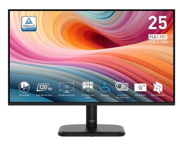 Монітор MSI 24.5" PRO MP251L-E2 D-Sub, HDMI, IPS, 120Hz, 1ms, sRGB 99%, AdaptiveSync