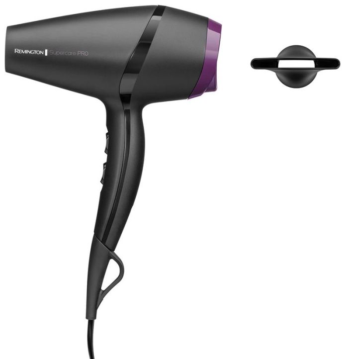 Фен Remington Supercare PRO 2100 AC motor, 2100Вт, 3 режими, іоніз-я, хол. обдув, чорний