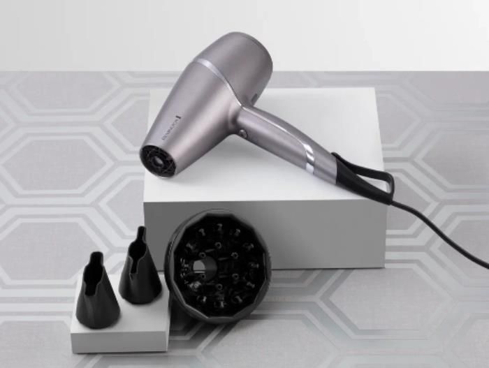 Фен Remington ProLuxe You Adaptive, 2400Вт, 3 режими, дифузор, іоніз-я, хол. обдув, турбо режим, сірий