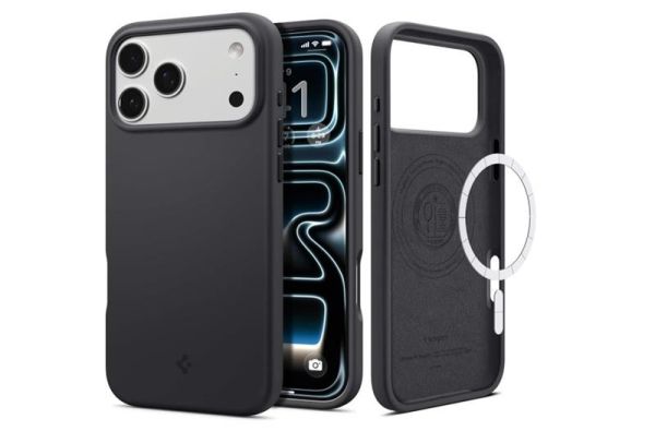 Чохол Spigen для iPhone 17 Pro, Silicone Fit MagFit, Black