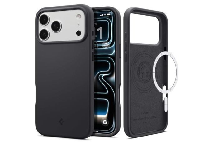 Чохол Spigen для iPhone 17 Pro, Silicone Fit MagFit, Black