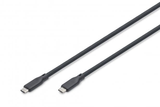 Кабель DIGITUS USB-C заряджання/синхронізації, USB 3.2 Gen 1, 5G, 100W, 4K, силіконовий, 2м, чорний