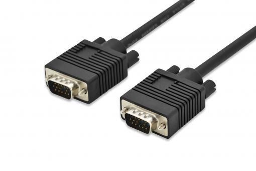 Кабель DIGITUS VGA, M/M, 2 х феррит, 3м, чорний