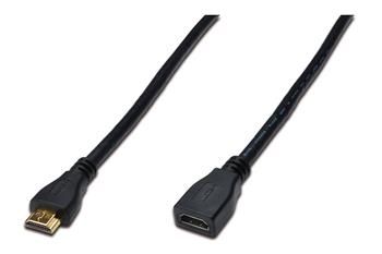 Кабель DIGITUS HDMI (M/F), High speed/Ethernet, 5м, чорний