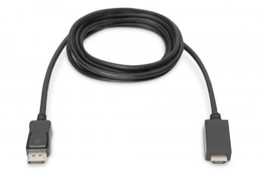 Кабель DIGITUS DisplayPort > HDMI (M/M), 2м, чорний