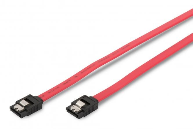 Кабель ASSMANN SATA L-type (F/F) прямий, 0.5м, червоний