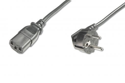 Кабель живлення DIGITUS Schuko 90/M - C13/F, 0.75м, чорний