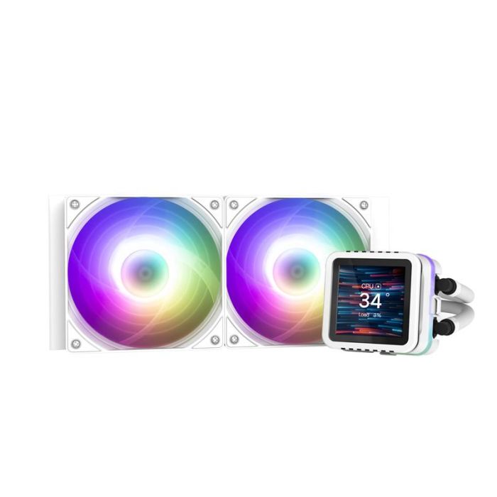 Система рідинного оxолодження  Zalman Alpha 2DS A24 ARGB, LGA1851, 1700, 1200, 115x, AM5, AM4, TDP 320W, білий