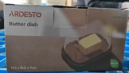 Маслянка Ardesto Midori 15х10.8х7.5см,боросилікатне скло, дерево, прозорий