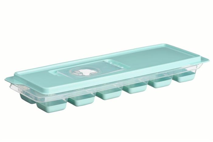 Форма для льоду з кришкою ARDESTO Fresh, 27х9.5х3.8см, силікон, пластик, блакитний