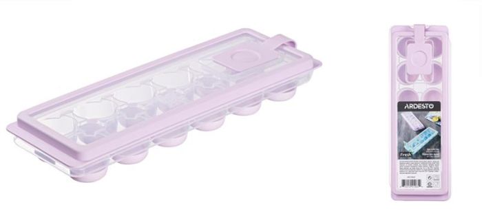 Форма для льоду з кришкою ARDESTO Fresh Cylinder, 27х9.5х3.8см, силікон, пластик, ліловий