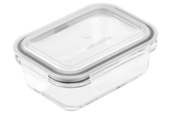 Контейнер для зберігання харчових продуктів ARDESTO Gemini 0.38л, боросилікатне скло, пластик, прямокутний, прозорий