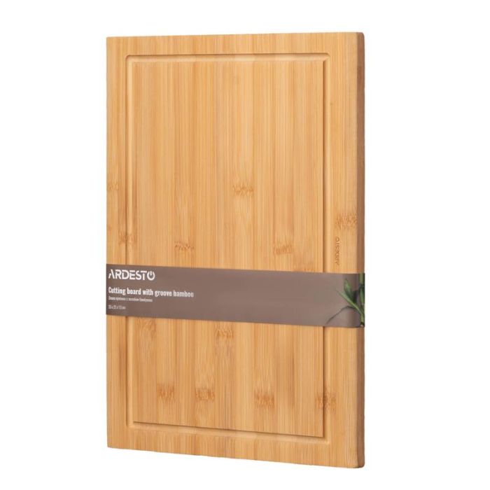 Дошка кухонна з жолобом ARDESTO Midori, 33х22х1.5см, бамбук