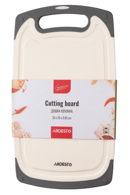 Дошка кухонна ARDESTO Gemini, 33х20х0.85см, пластик, білий