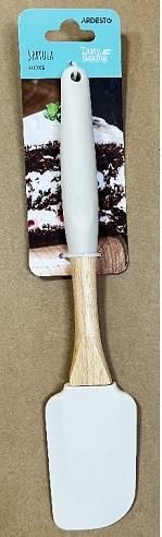 Лопатка ARDESTO Tasty Baking, 25см, силікон, дерево, сірий світлий