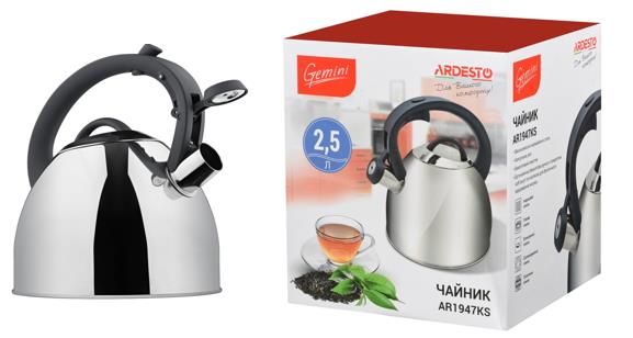 Чайник ARDESTO Gemini Cremona, 2.5л, нержавіюча сталь