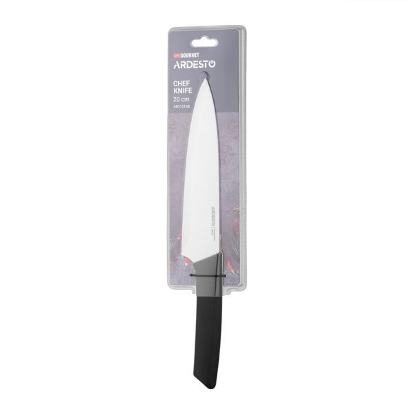 Кухонний ніж кухарський ARDESTO Gemini Gourmet, 20см, нержавіюча сталь, пластик, чорний