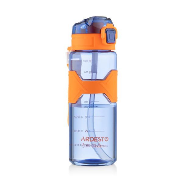 Пляшка для води ARDESTO Fitness 800мл, пластик, синій