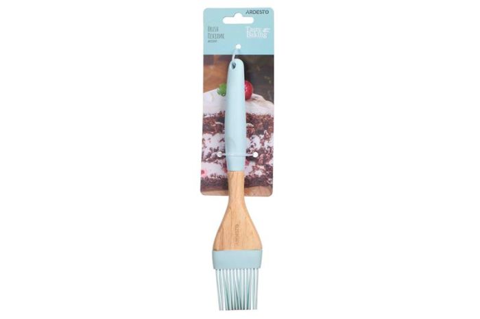 Пензлик ARDESTO Tasty Baking, 24см, силікон, дерево, блакитний
