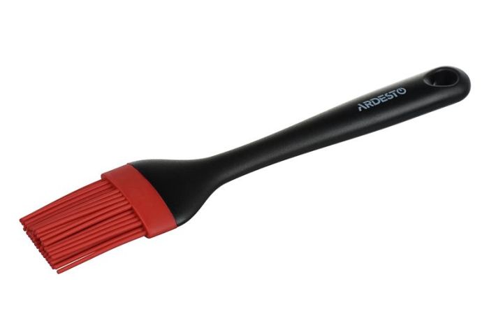 Пензлик ARDESTO Golden Brown, 25см, силікон, пластик, чорно-червоний