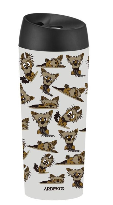 Термокухоль ARDESTO Coffee Time Yorkie 450мл, нержавіюча сталь, бежевий