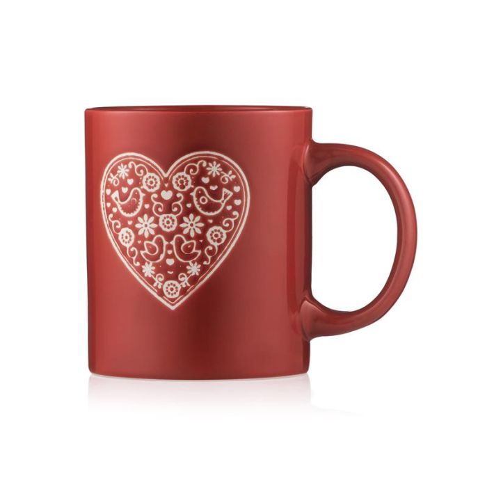 Чашка ARDESTO Heart, 320мл, кераміка, червоний